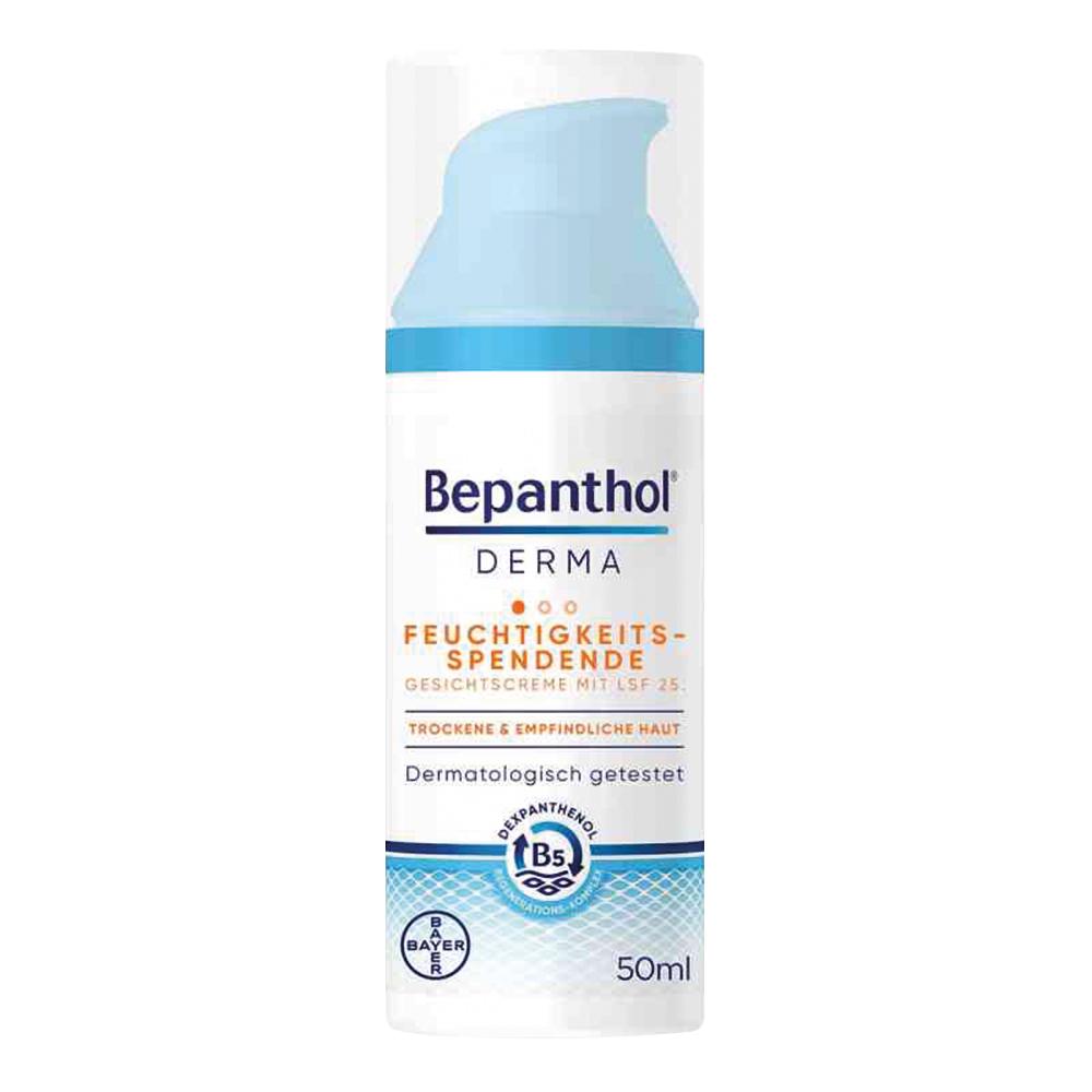 Eine Flasche Bepanthol Gesichtscreme f&uuml;r trockene und empfindliche Haut.