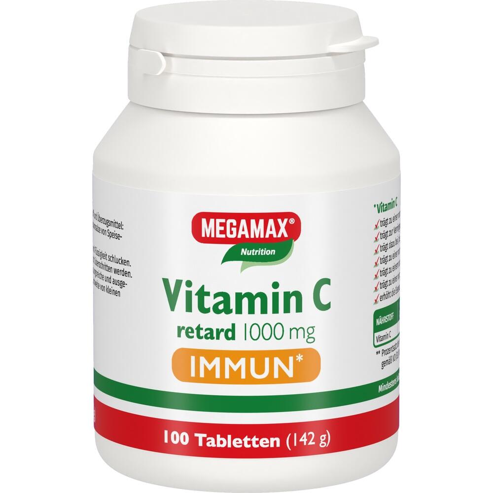 Wei&szlig;e Dose mit 100 Vitamin C Tabletten zur Unterst&uuml;tzung des Immunsystems.