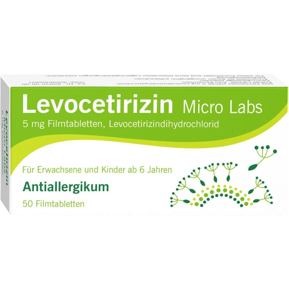 Packung von Levocetirizin Antiallergikum f&uuml;r Erwachsene und Kinder ab 6 Jahren.
