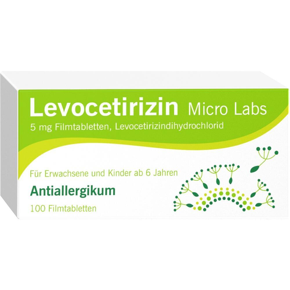 Packung von Levocetirizin-Tabletten gegen Allergien f&uuml;r Erwachsene und Kinder ab 6 Jahren.