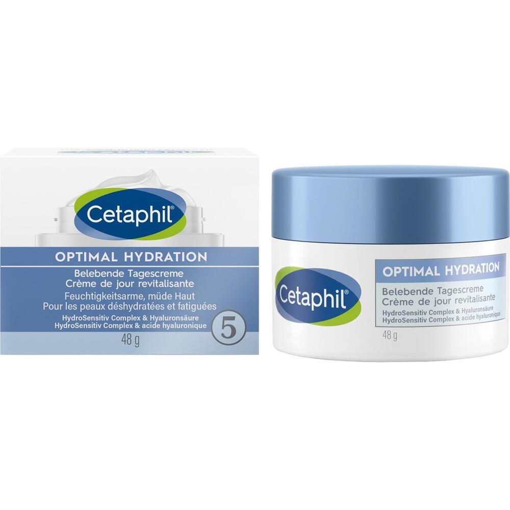 Ein Tiegel und eine Schachtel der Cetaphil Feuchtigkeitscreme sind nebeneinander zu sehen.