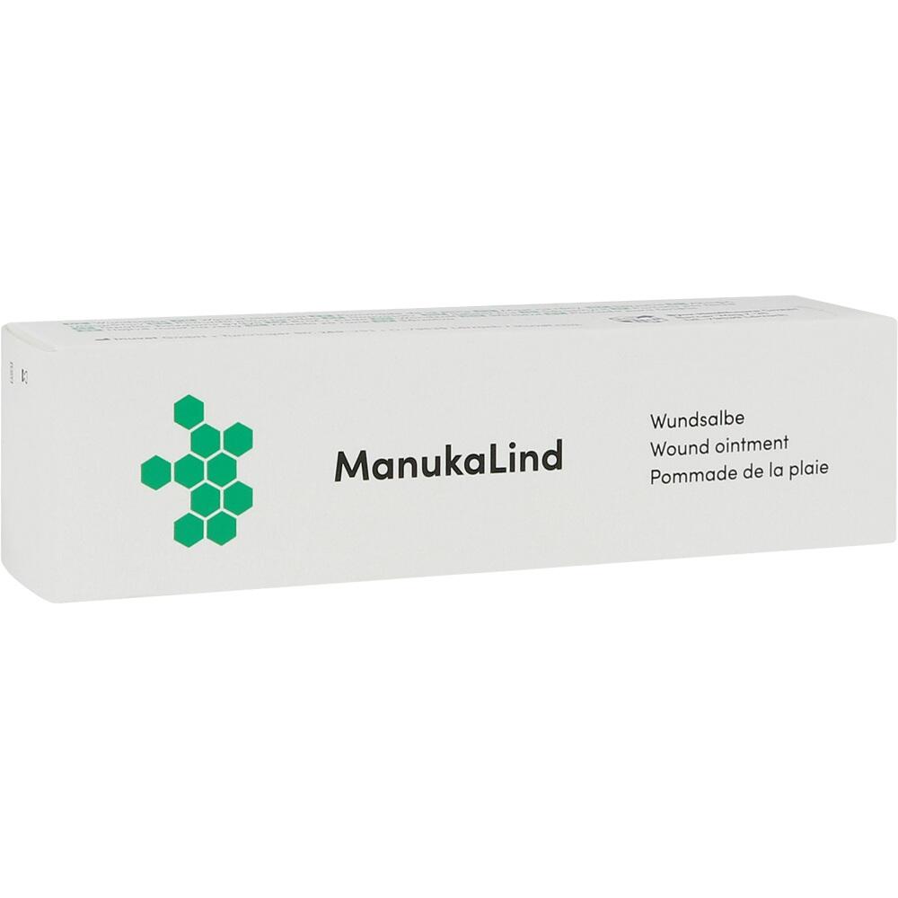 Eine wei&szlig;e Verpackung f&uuml;r Wundsalbe namens ManukaLind.
