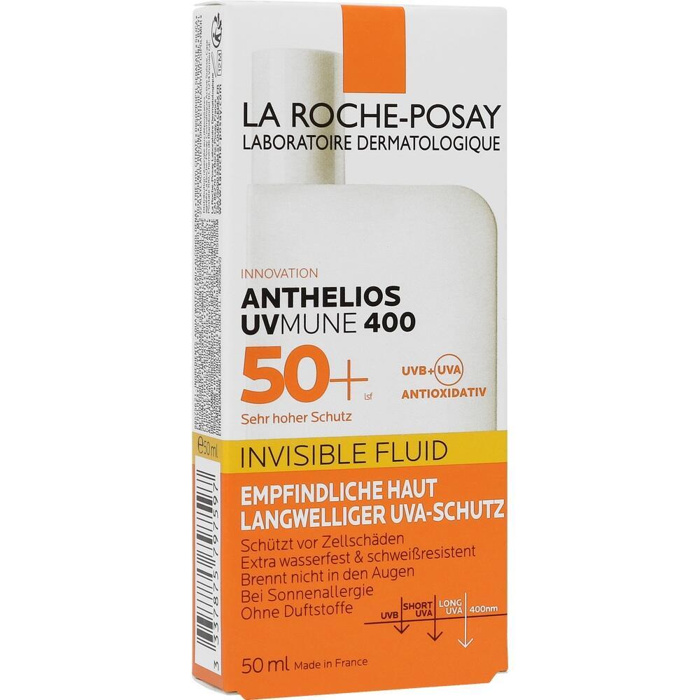 Wei&szlig;e Verpackung einer Sonnenschutzcreme mit LSF 50+ von La Roche-Posay.