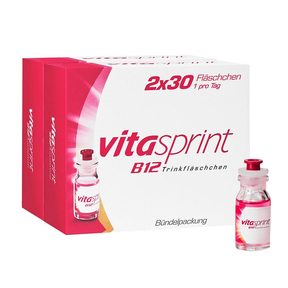 Eine Verpackung von VitaSprint B12 Trinkfl&auml;schchen mit 30 St&uuml;ck.
