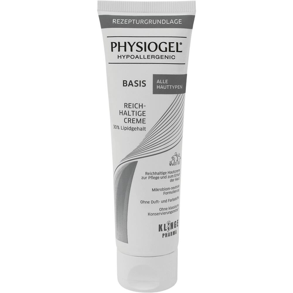 Eine Tube mit Feuchtigkeitscreme von Physiogel, geeignet für alle Hauttypen.
