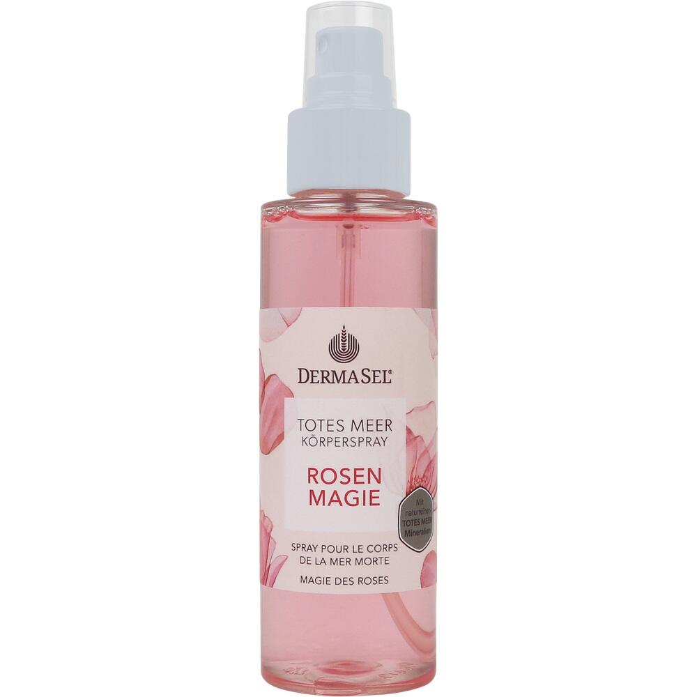 Rosa K&ouml;rperspray-Flasche mit der Aufschrift "Rosen Magie".