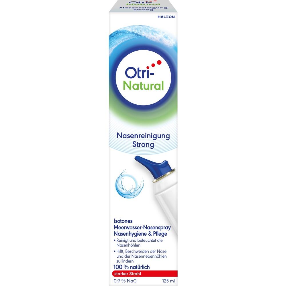 Eine Verpackung von Otri-Natural Nasenspray zur Reinigung der Nase.