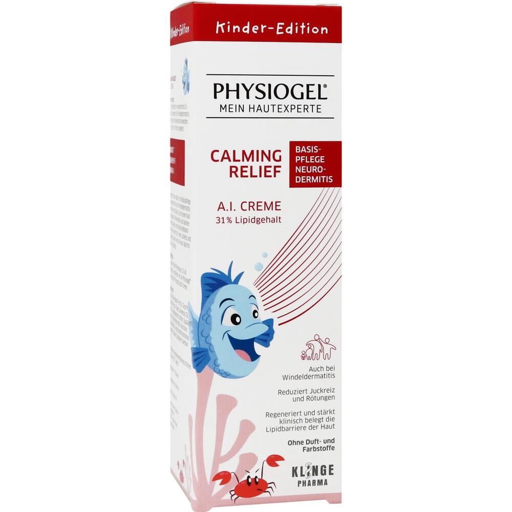 Weiße Creme-Tube mit lächelndem Fisch und roter Krabbe darauf.